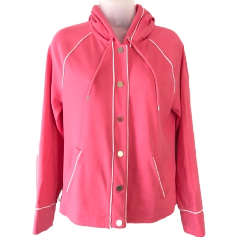 Jones NY Fuchsia Pink Hoodie Sweater Jacket M